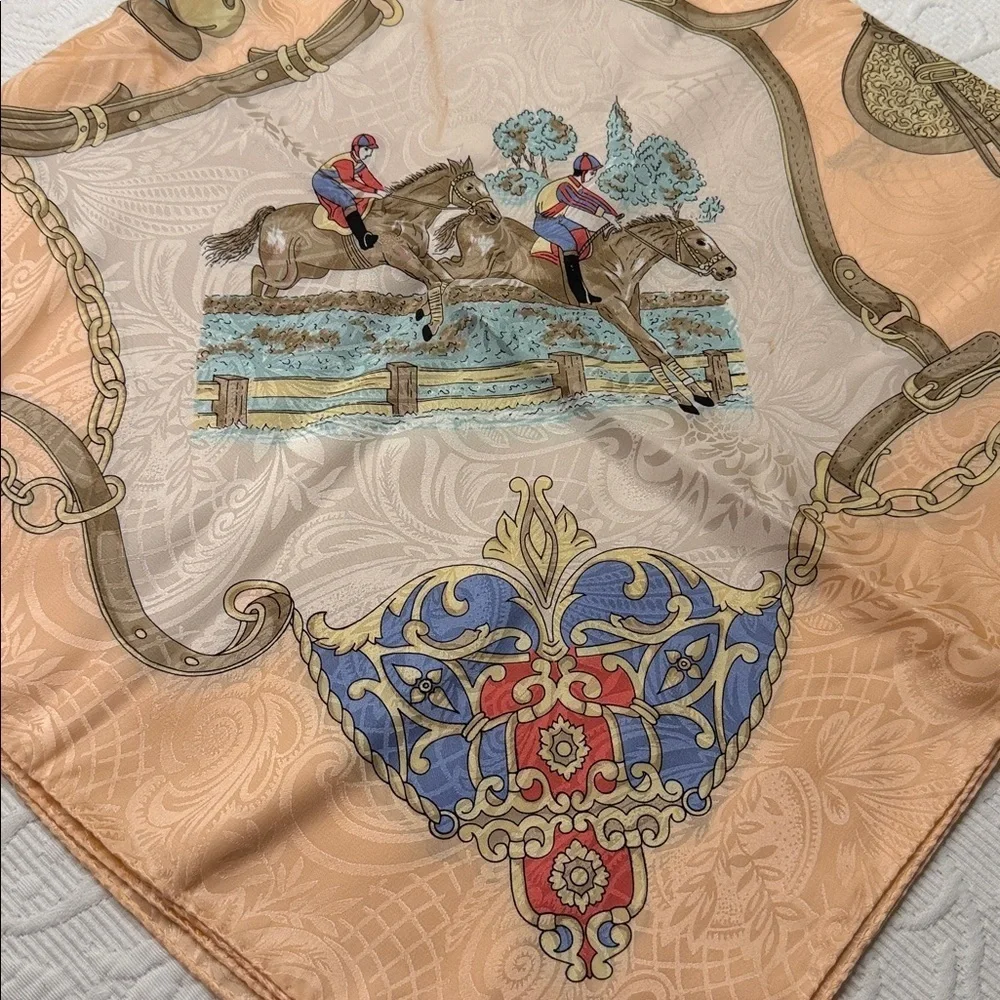 Equestrian Print Silk Scarf
